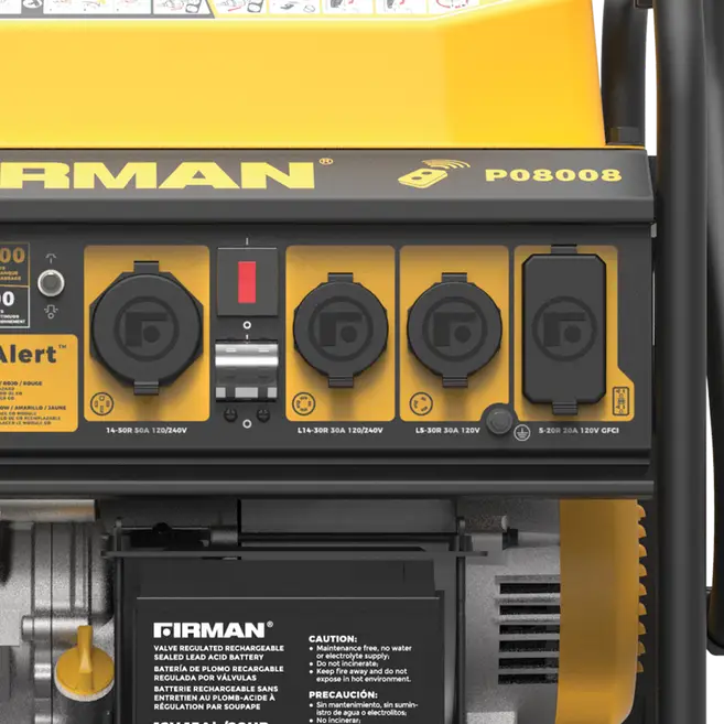 FIRMAN Generator P08008 Performance Series 10000W/8000W Remote/Electric/Recoil Start