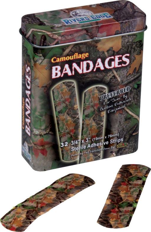 Camo Bandages 15 Pc Leisure Rivers Edge- The Cabin Depot Off-Grid Off Grid Living Solutions Cabin Cottage Camp Solar Panel Water Heater Hunting Fishing Boats RVs Outdoors