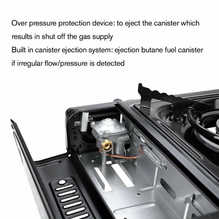 Camplux Dual Fuel (Propane & Butane) Portable Outdoor Camping Gas Stove, Single Burner with Carry Case