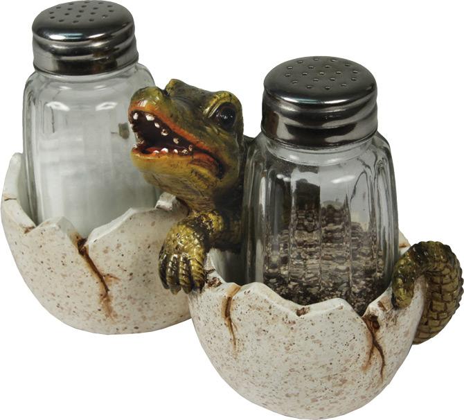 Baby Alligator Salt and Pepper Set Leisure Rivers Edge- The Cabin Depot Off-Grid Off Grid Living Solutions Cabin Cottage Camp Solar Panel Water Heater Hunting Fishing Boats RVs Outdoors