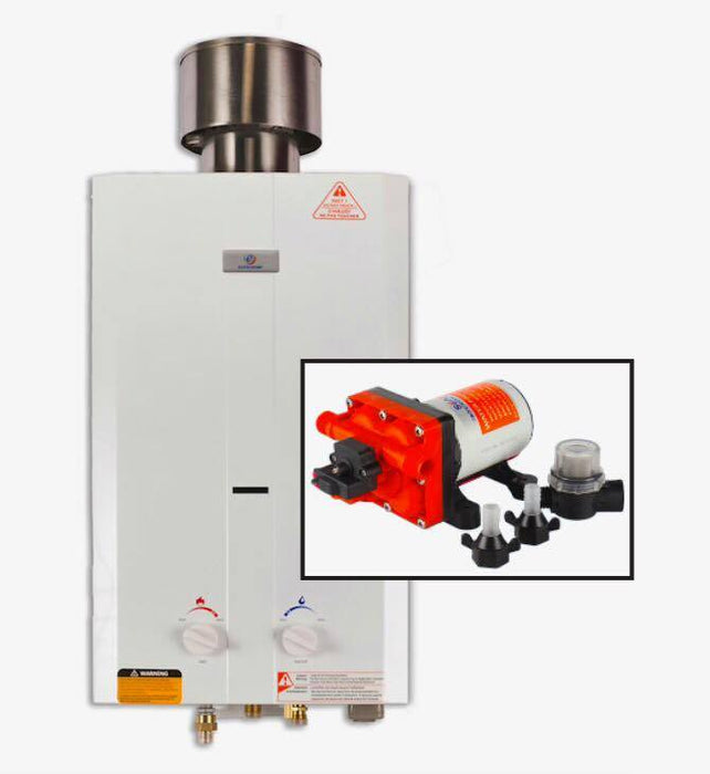 Eccotemp L10 Tankless Water Heater w/ Seaflo Pump & Strainer