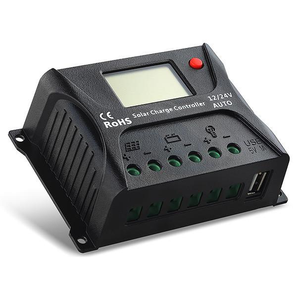 SRNE 10 Amp PWM Charge Controller  The Cabin Depot- The Cabin Depot Off-Grid Off Grid Living Solutions Cabin Cottage Camp Solar Panel Water Heater Hunting Fishing Boats RVs Outdoors