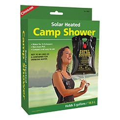 Coghlans Solar Heated Camp Shower Accessories Coghlans- The Cabin Depot Off-Grid Off Grid Living Solutions Cabin Cottage Camp Solar Panel Water Heater Hunting Fishing Boats RVs Outdoors
