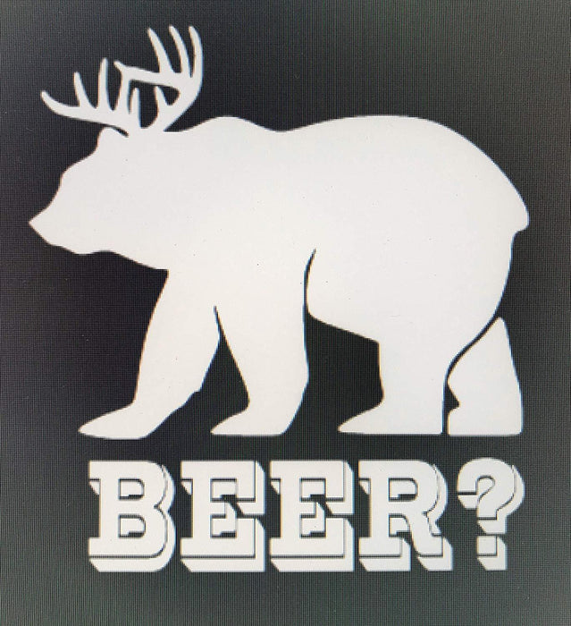 BEER? Bear/Deer Vinyl Decal Sticker