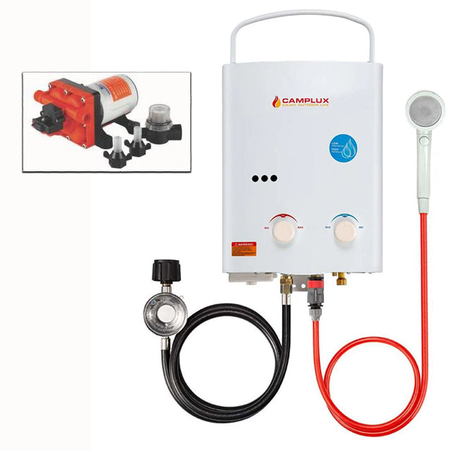 Camplux Tankless Water Heater, 1.32 GPM Portable Propane Outdoor