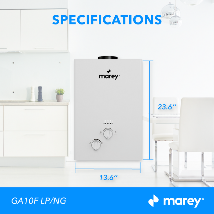 Marey Gas 10L - 2.64 GPM Natural Gas Tankless Water Heater
