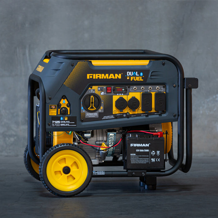 Firman Generator H05751 Hybrid Series DUAL FUEL (Propane or Gas) 7125W/ 5700W Electric/Recoil Start