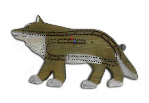 Hand-Carved Wolf Cribbage Board Leisure The Cabin Depot- The Cabin Depot Off-Grid Off Grid Living Solutions Cabin Cottage Camp Solar Panel Water Heater Hunting Fishing Boats RVs Outdoors