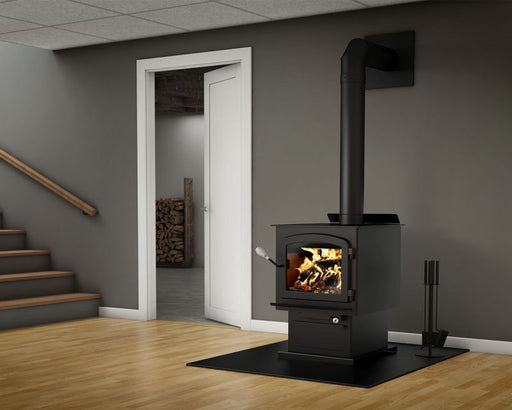 Drolet Myriad III Wood Stove With Blower in-room view