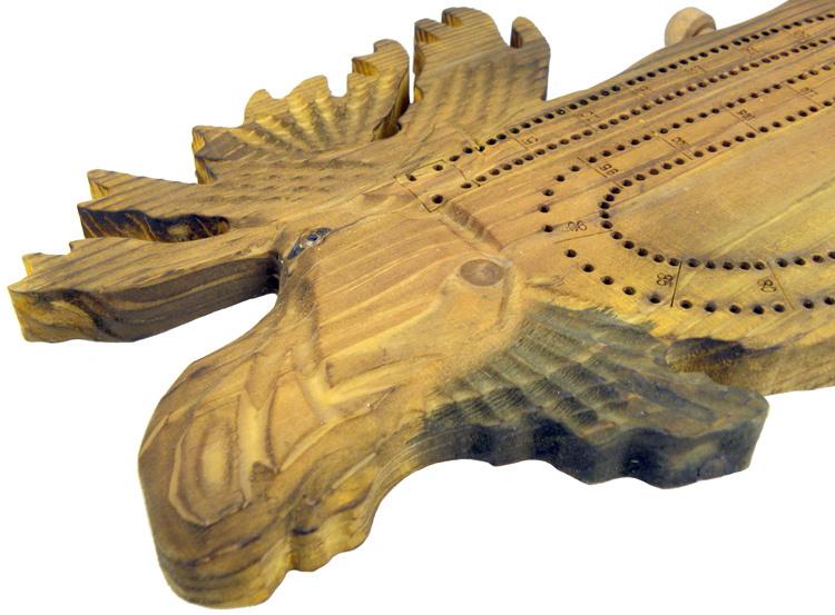 Hand-Carved Moose Cribbage Board Leisure The Cabin Depot- The Cabin Depot Off-Grid Off Grid Living Solutions Cabin Cottage Camp Solar Panel Water Heater Hunting Fishing Boats RVs Outdoors